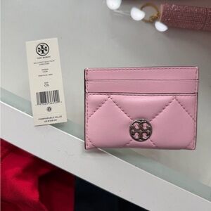 Tory Burch Light Pink Quilted Card Holder